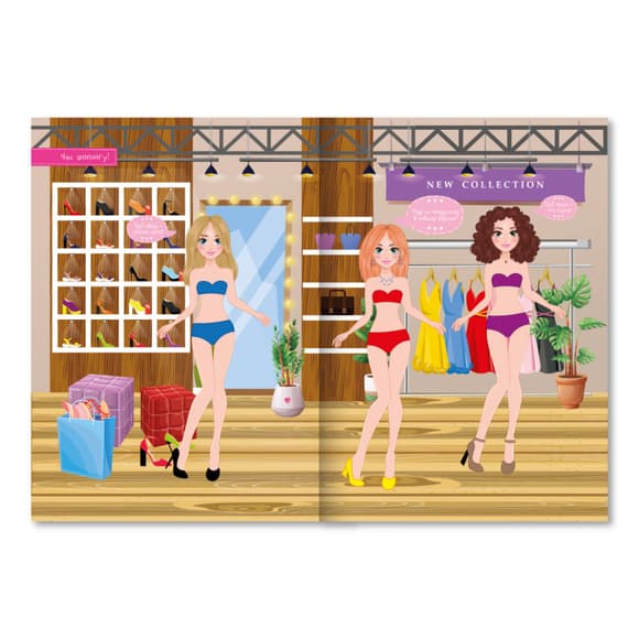 Книга-одевалка с наклейками "Stylish Girls" LS-03-03 серия "Dress Up"