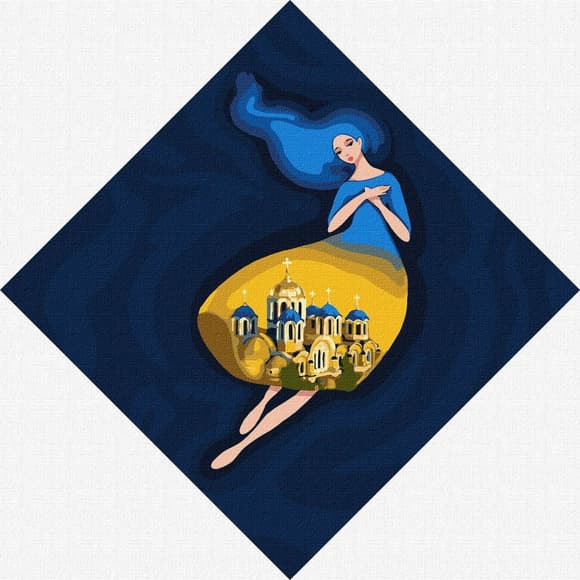 УЦЕНКА!!! Картина по номерам "Берегиня Владимирская" Идейка KHO4913-UC, 30х30 см