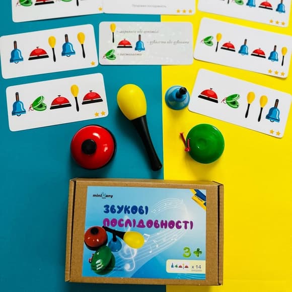 Розвивальний набір з картками-завданнями "Звукові послідовності" MM10019
