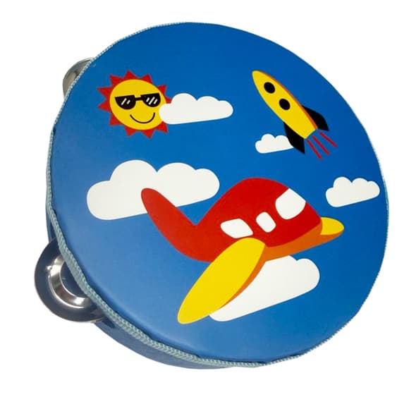 Деревянная игрушка Бубен "Самолетик" MD 0367-61 диаметр 15 см