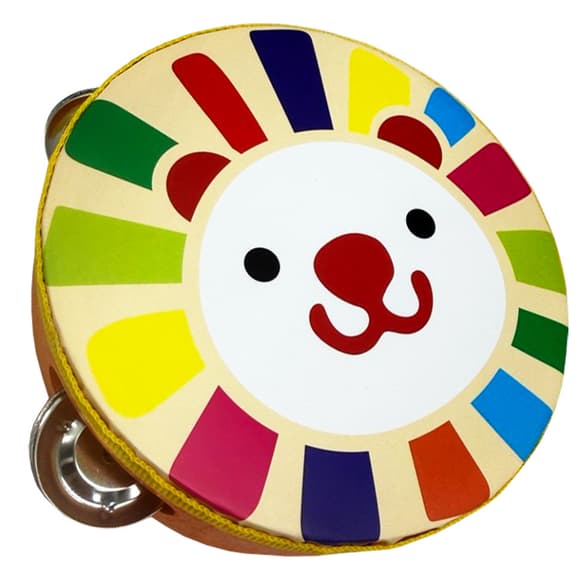 Деревянная игрушка Бубен "Лев" MD 0367-62 диаметр 15 см