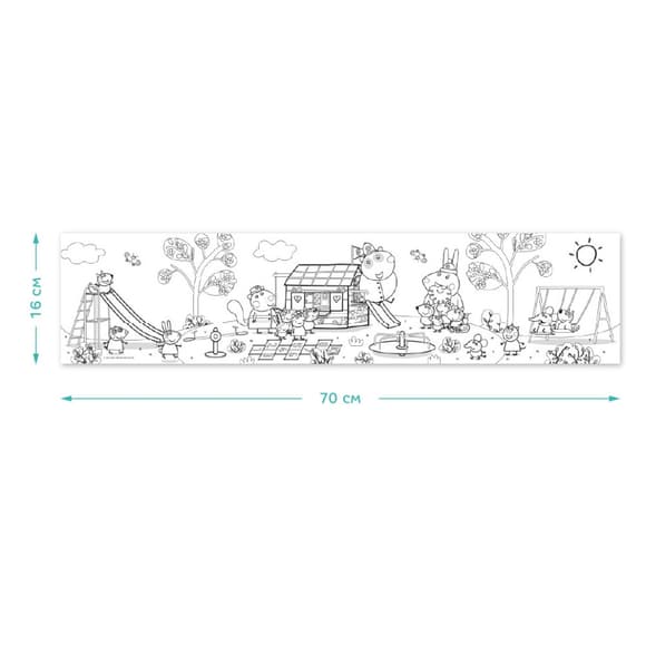 Дитяча розмальовка "Peppa Pig: Прогулянка з родиною" 200184 великий формат 70×16 см