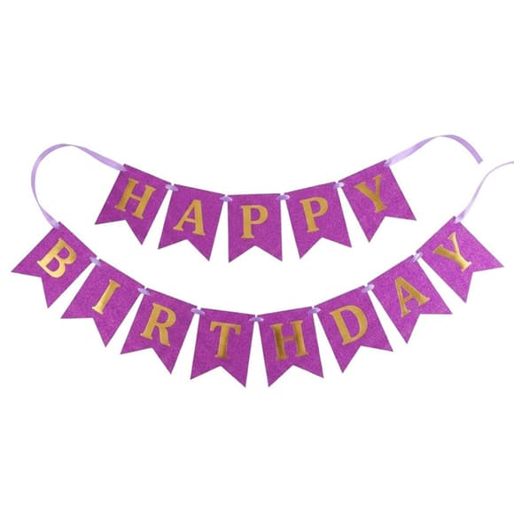 Гірлянда з прапорцями "Happy Birthday" MK 5955(Black) чорна