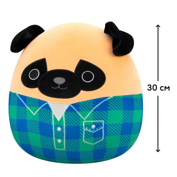 М'яка  іграшка Мопс Принц у сорочці Squishmallows SQCR06622, 30 см