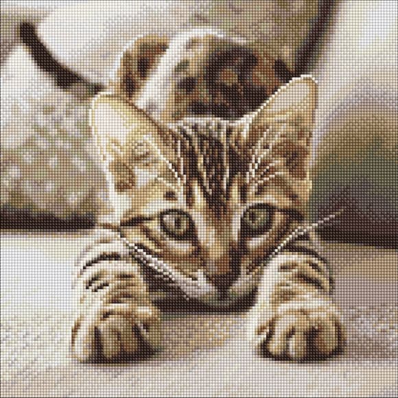Алмазная мозаика "Игривый котенок" ©art_selena_ua AMO20280, 40х40 см