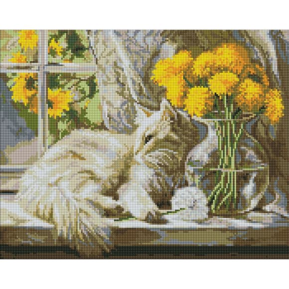 Алмазная мозаика "Мурлыкающее солнце" ©art_selena_ua AMO20469, 40х50 см