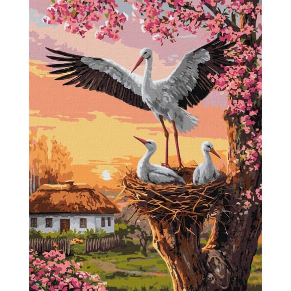 Картина за номерами "Родина лелек" ©art_selena_ua KHO6964, 40х50 см 