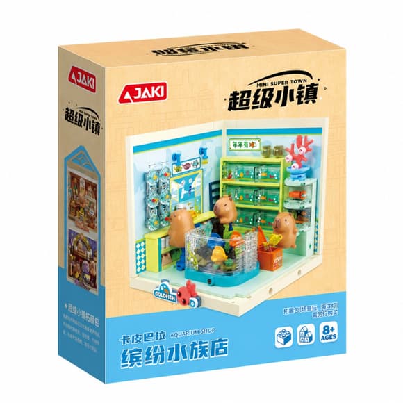 Дитячий конструктор "Акваріумна крамничка капібар" JAKI FK023 серії "Mini Super Town" 305 деталей