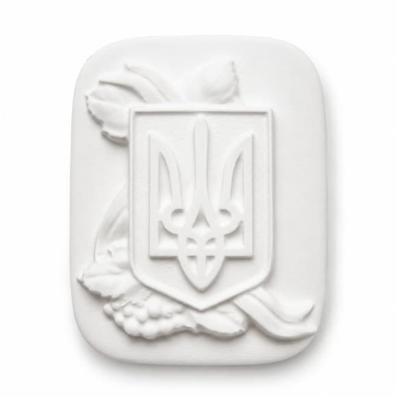 Гіпсова заготовка для розпису "Герб України" gips010/15 розмір 8,5х6,5х2 см