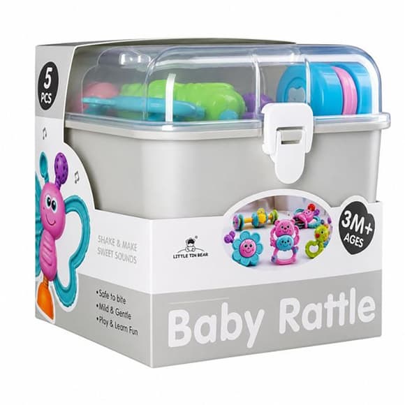 Набір дитячих брязкалець "Baby rattle" 3172(Grey) у наборі 5 штук