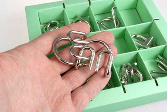 Набор головоломок Metall Puzzles green Eureka 3D Puzzle 473357, 10 головоломок                    