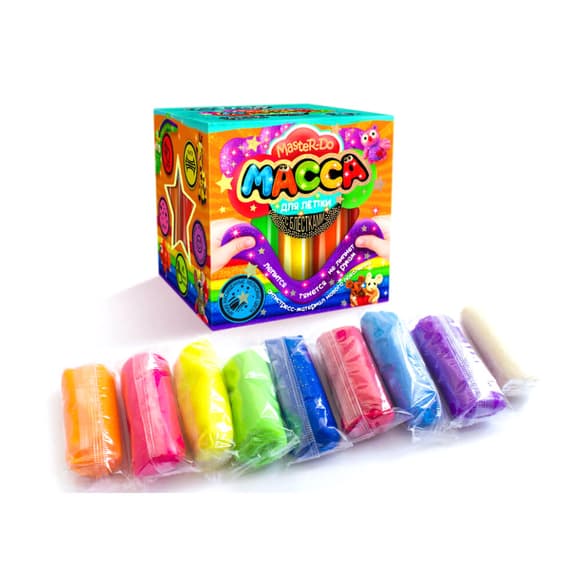 Тісто для ліплення "Master Do" 9 кольорів MMD-01-01…07 з блискітками 7596DT