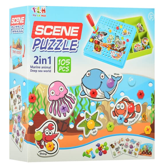 Дитяча розвиваюча мозаїка на шурупах з викруткою TLH-0, 105 деталей 