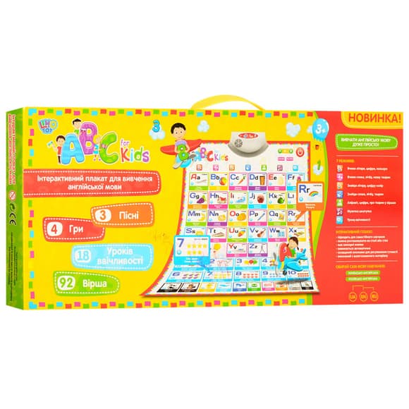 Інтерактивний розвиваючий плакат 7031 ENG рос /англ мови