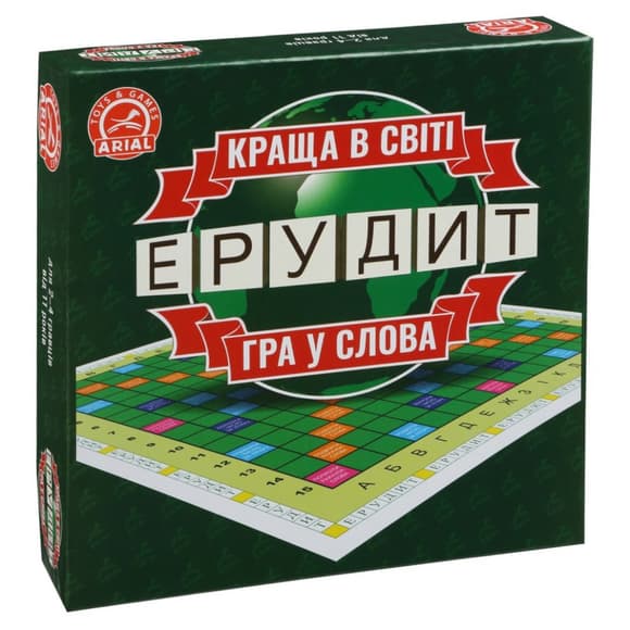 Настольная игра Эрудит. Игра в слова Arial 910107 на укр. языке                                               