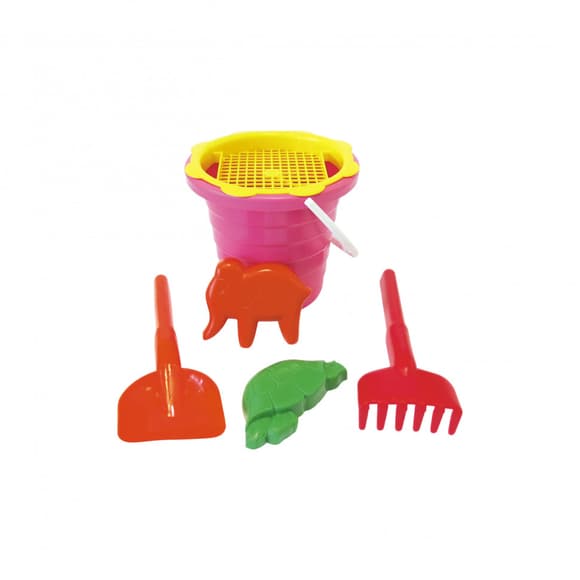 Песочный набор Большой Mtoys S0004 лопатка, грабли и две пасочки