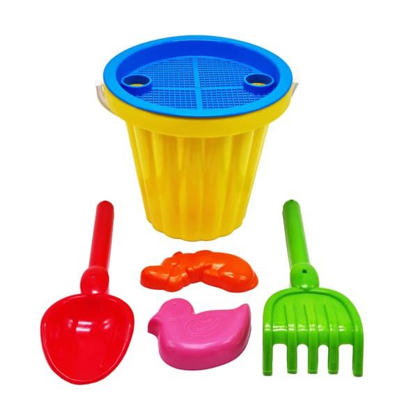 Пісочний набір "Великий" Mtoys S0004 лопатка, граблі та дві пасочки