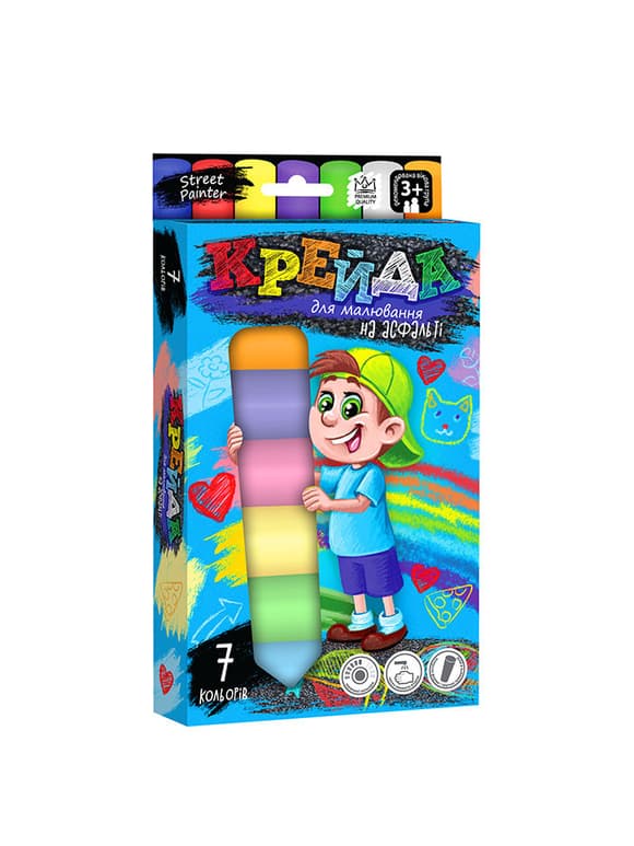 Мел для рис ования на асфальте большой MEL-01-05, 7 шт