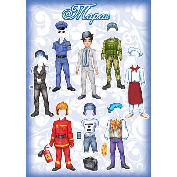 Дитяча гра на магнітах Вибери професію. Тарас 800200, 8 комплектів одягу