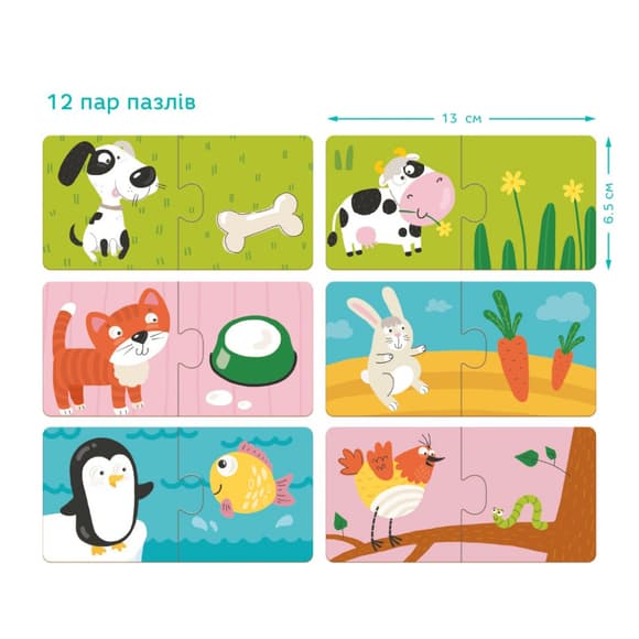 Дитячий пазл "Хто Що Їсть" DoDo 300118, 24 елемента