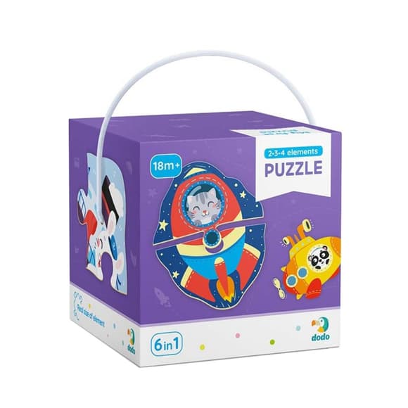 Детский пазл Транспорт DoDo 300154, 2-3-4 элемента